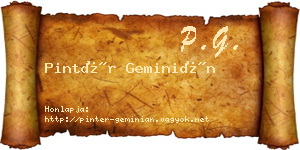 Pintér Geminián névjegykártya